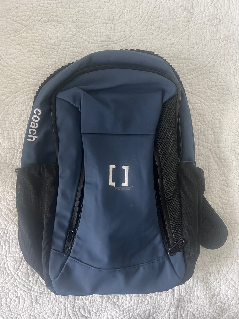Solidcore Blue and Black Backpack with White Logo